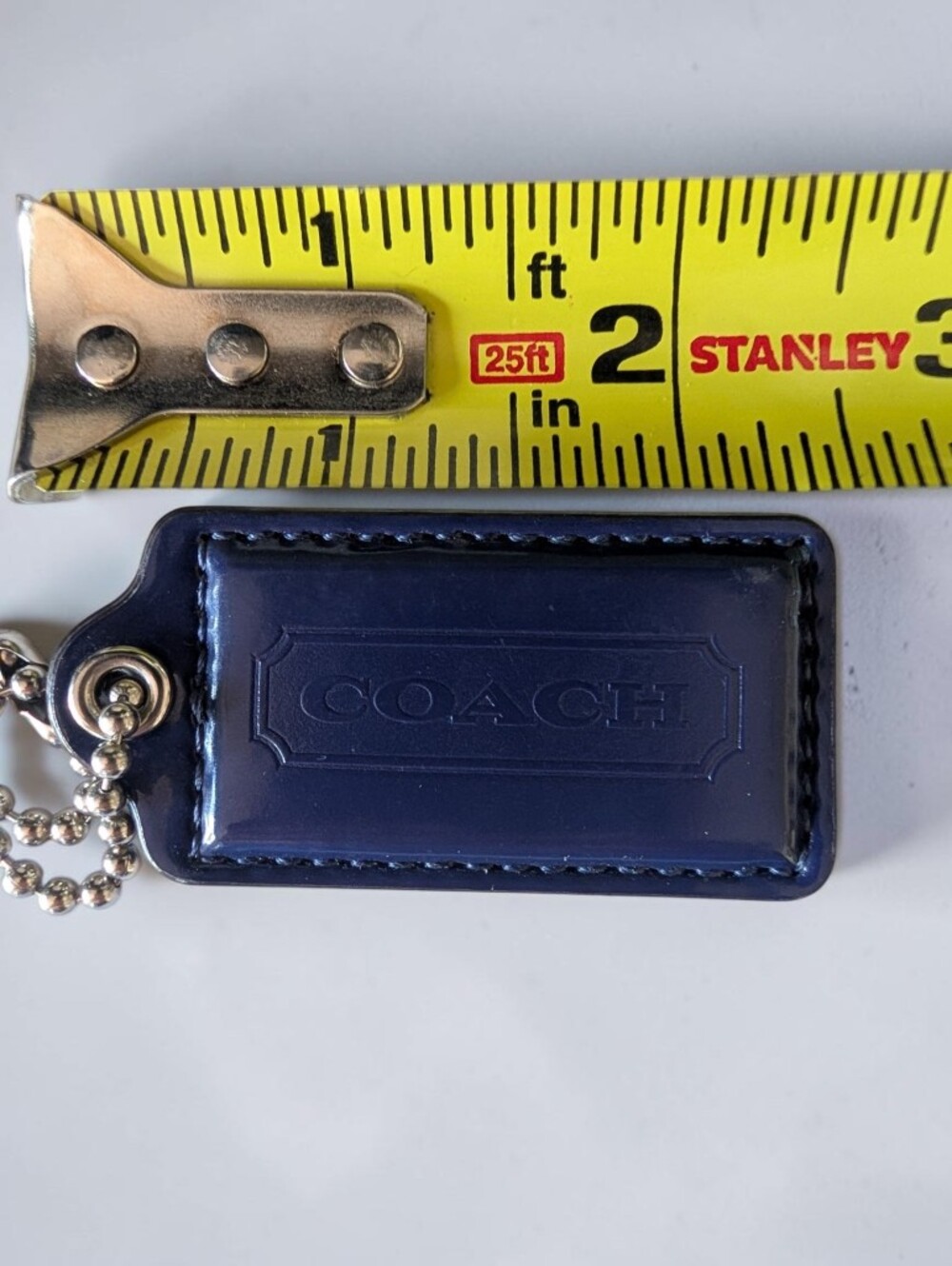 Coach 2.25" Blue Patent Leather Hangtag - Picture 5 of 5